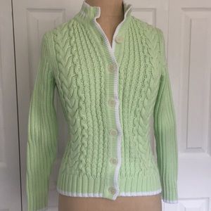 ⭐️ Brooks Brothers Light Green Cable Knit ⭐️